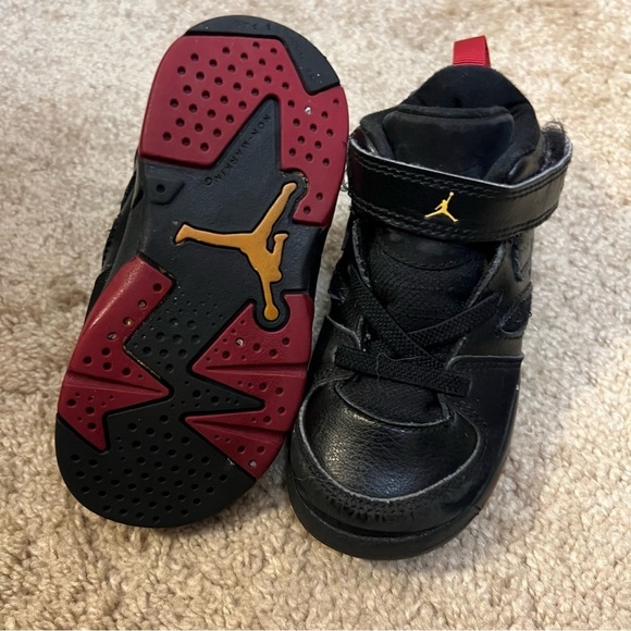 NIKE JORDAN FLIGHT CLUB 91 555330-067 SHOES SIZE 7C TODDLER BLACK RED SNEAKERS - Picture 4 of 12